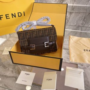 FENDI Zucca Mamma Shoulder Bag Gold Hardware