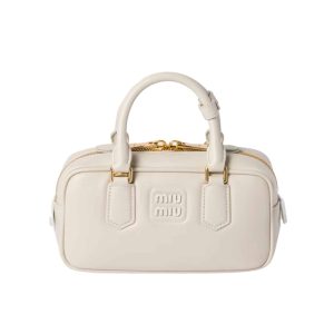 MIUMIU ARCADIE BAG CHALK WHITE 22CM 5BB142 ACR3 F0K74 V OON