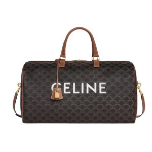 CELINE LARGE TRAVEL BAG IN TRIOMPHE CANVAS TAN 50CM 191472CYX 04LU