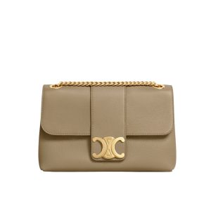 CELINE MEDIUM VICTOIRE BAG IN SUPPLE GRAINED BROWN SEPIA 25CM 115853FDU 18BS