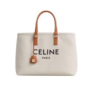 CELINE HORIZONTAL CABAS TOTE CANVAS BEIGE 33CM