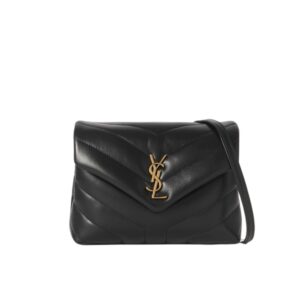 Saint Laurent Loulou Toy Strap Bag In Quilted Y Black With Bronze Toned Metal Hardware 20Cm 678401DV7071000