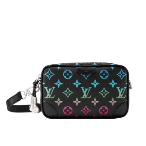 LOUIS VUITTON TROCADERO WEARABLE WALLET GRADIENT MONOGRAM BLACK 20CM