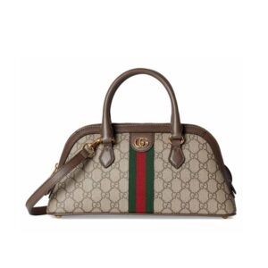 Gucci Ophidia Small Top Handle Bag Beige And Ebony 30Cm
