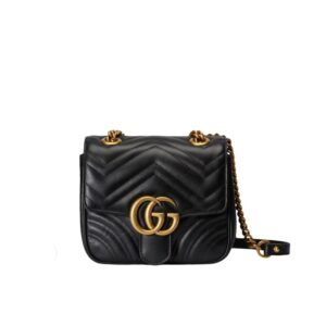 Gucci GG Marmont Mini Shoulder Bag Black 18Cm 739682 AABZC 6832