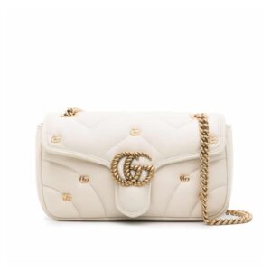 Gucci GG Marmont Small Shoulder Bag White 26Cm 443497 AACPG 9206