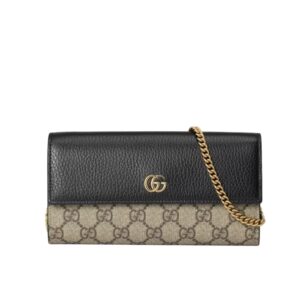 Gucci GG Marmont Bicolor Wallet On Chain Beige And Ebony 19Cm 546585 17WAG 1283