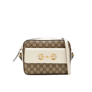 Gucci Horsebit 1955 Small Shoulder Bag Beige And Ebony 23Cm 645454 92TCG 9761