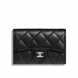 Chanel Classic Card Holder Quilted With Silver Hardware Black 11Cm AP0214 Y01480 C3906