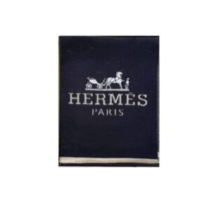 Hermes H Letter Cashmere Muffler Black