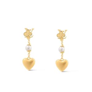 Louis Vuitton LV Heart Earrings Gold M01011