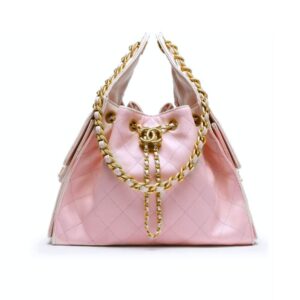 Chanel 25 Small Handbag Metallic And Gold Tone Metal Light Pink 26Cm AS5293 B20304 NAGEO