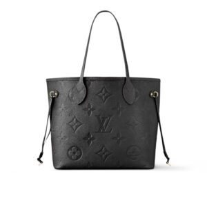 Louis Vuitton Neverfull MM Monogram Empreinte Leather Black 31Cm M45685