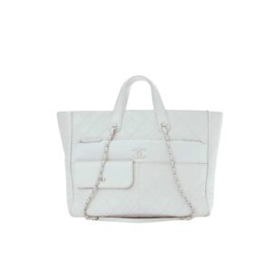 Chanel Ultra Pocket Shopping Tote White 37Cm