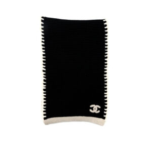Chanel 23A Cashmere Scarf Black And White 170Cm