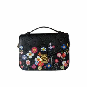 LOUIS VUITTON X TAKASHI MURAKAMI POCHETTE MÉTIS BAG BLACK 25CM M41487