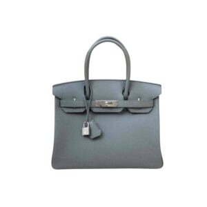 Hermes Birkin 30 Bag Epsom Silver Hardware Blue 30Cm