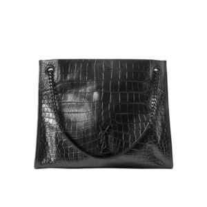 Saint Laurent Niki Shopping Bag In Embossed Leather Black 33Cm