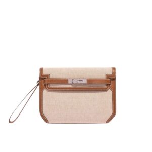 Hermes Kelly Dépêches Pouch Toile Barenia Fauve 26Cm