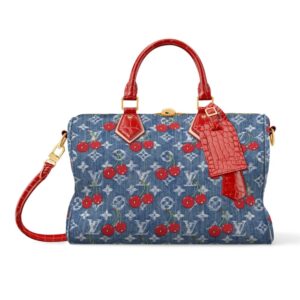 Louis Vuitton X Takashi Murakami Bolsa Speedy Soft 30 Monogram Denim Blue 30Cm N87627