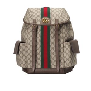 Gucci Ophidia GG Medium Large Backpack Beige And Ebony GG Supreme Canvas 40Cm 598140 HUHAT 8564