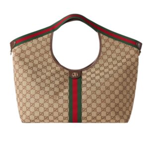 Gucci Giglio Large Tote Bag GG Canvas Beige and Dark Brown 60Cm 853971 FAFFP 2547