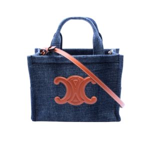 CELINE SMALL CABAS TOTE BAG DENIM BLUE 25CM 199162GFF 05BD