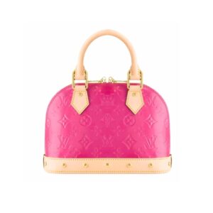 Louis Vuitton Alma Nano Monogram Vernis Embossed Neon Pink 18Cm M90611