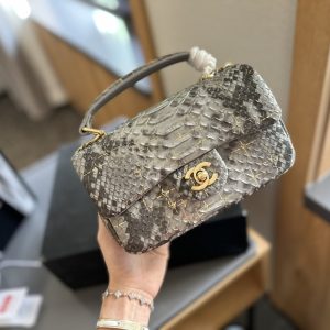 Chanel Mini Flap Bag with Top Handle in python