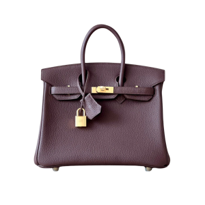 H BIRKIN 25 TOGO CHOCOLATE GOLD HARDWARE 25CM