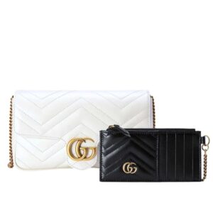 Gucci GG Marmont Mini Bag With Cardholder White 21Cm ‎751526 AACCE 9053