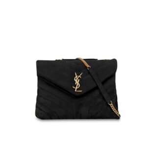 Saint Laurent Loulou Small Flap Bag Suede Black 25Cm