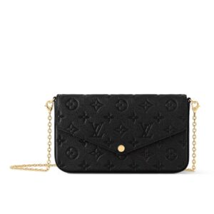 Louis Vuitton Félicie Pochette Monogram Empreinte Black 21Cm M82477
