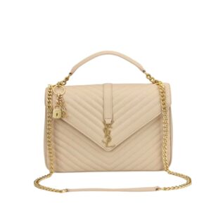 Saint Laurent College Large Chain Bag Beige 25Cm